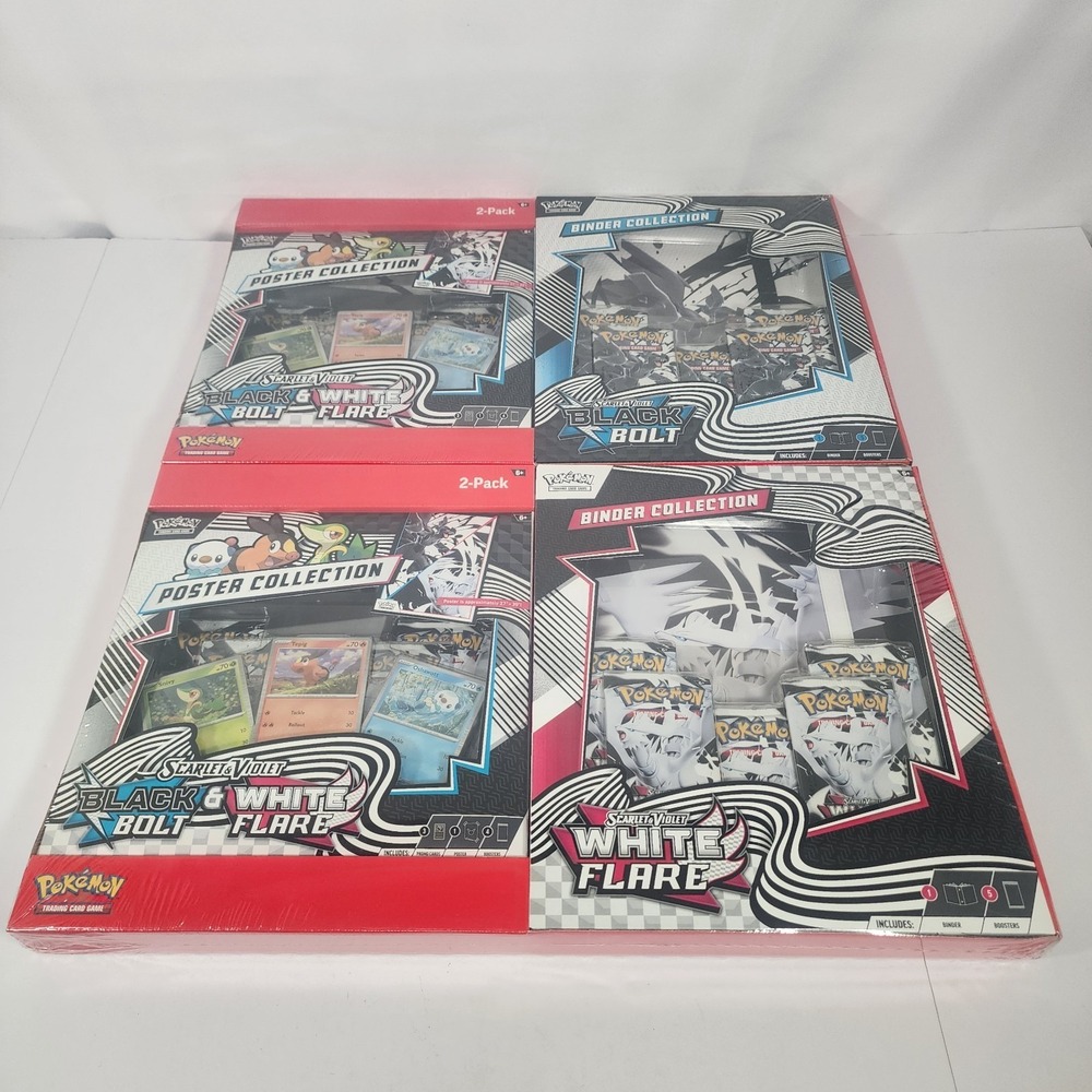 2x SETS Pokemon Black Bolt and White Flare Binder + Poster Collection Sam's Club